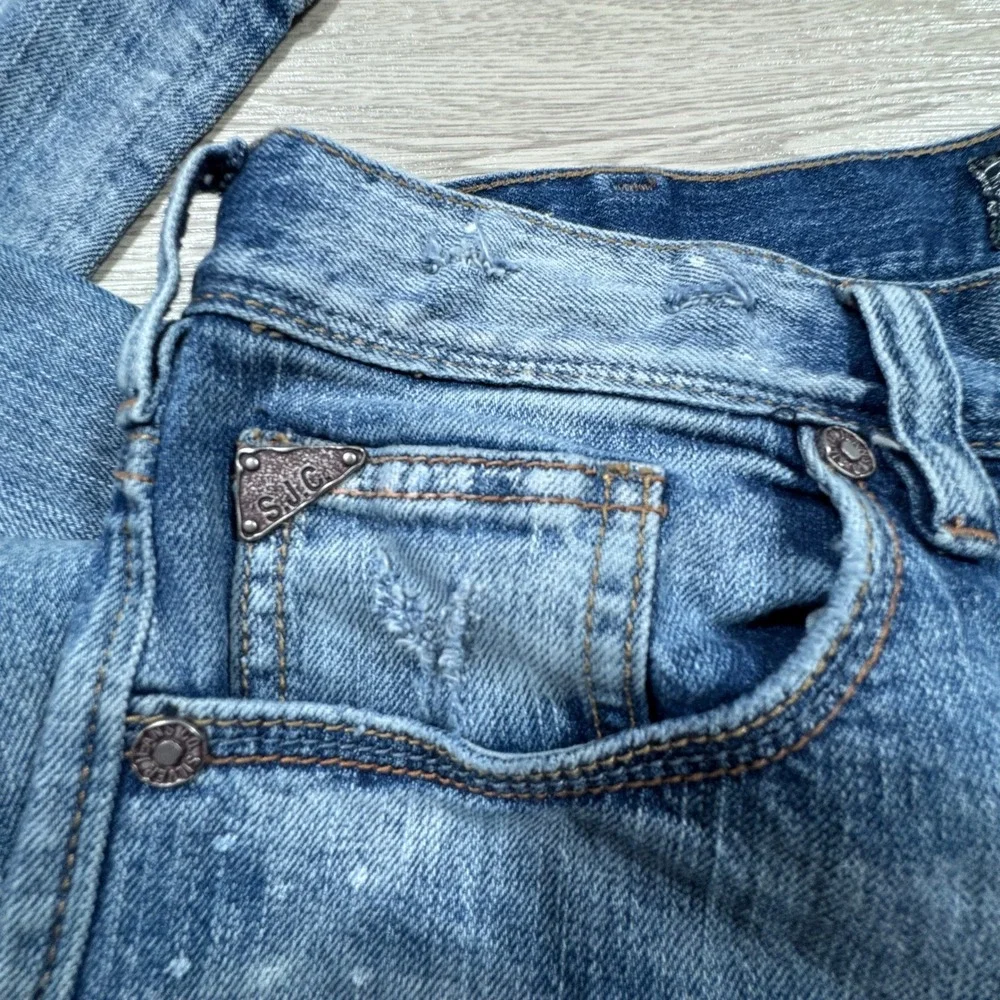 Silver Jeans Co Men Eddie Relaxed Straight‎ Leg Medium Wash Distressed 34x34